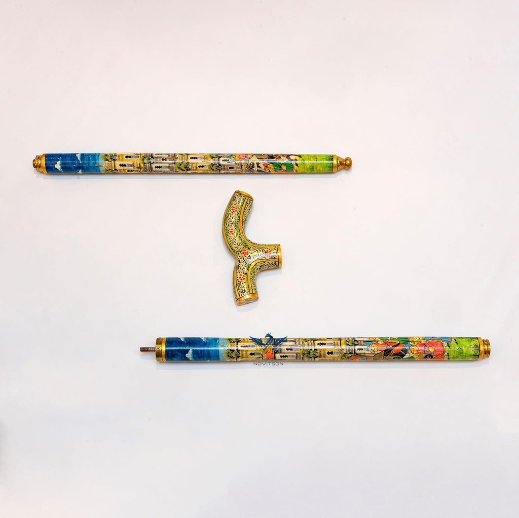 Lazuli Bone Walking Stick – Dominion Class | Handcrafted Cane | Animal Bone & Treated Wood | Elegant Antique Showpiece & Walking Aid