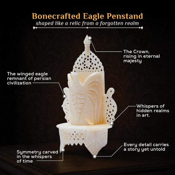 Dominion Class Eagle Pen Stand – Handcrafted Animal Bone Sculpture