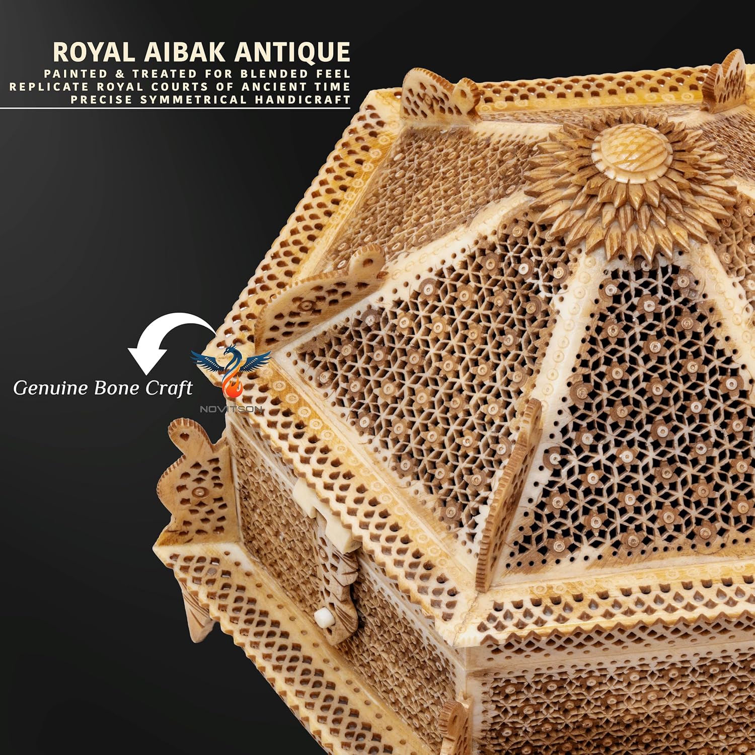 Royal Aibak Antique Dome  – Handcrafted Limited Edition | Animal Bone Exterior| Vintage Valuables & Decor
