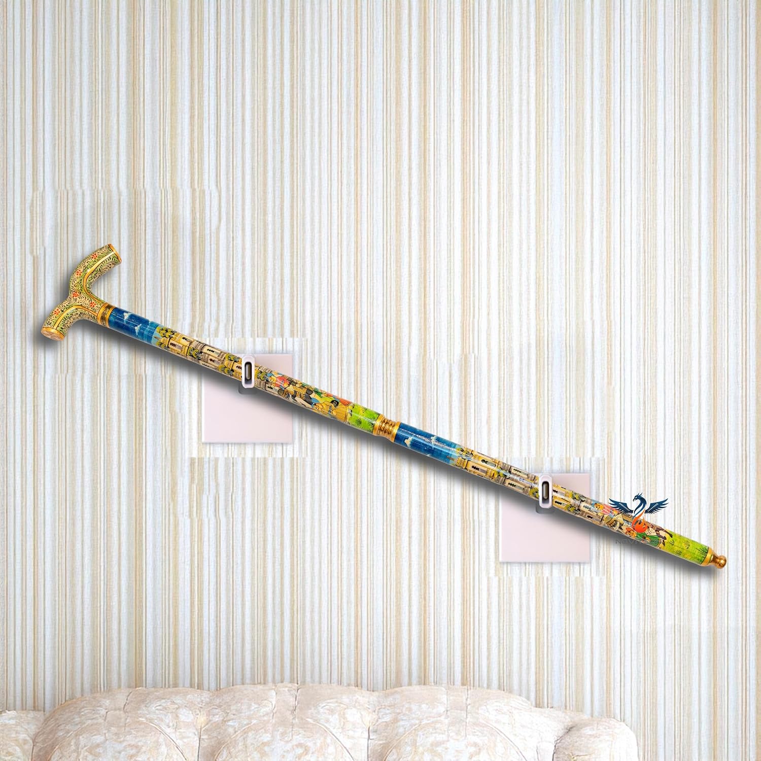 Lazuli Bone Walking Stick – Dominion Class | Handcrafted Cane | Animal Bone & Treated Wood | Elegant Antique Showpiece & Walking Aid
