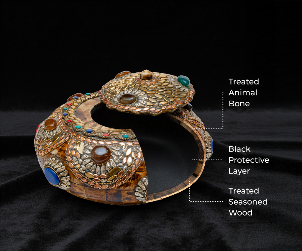 Amicus Gemma - Pure Bone Craft Décor Studded with Artificial Stone